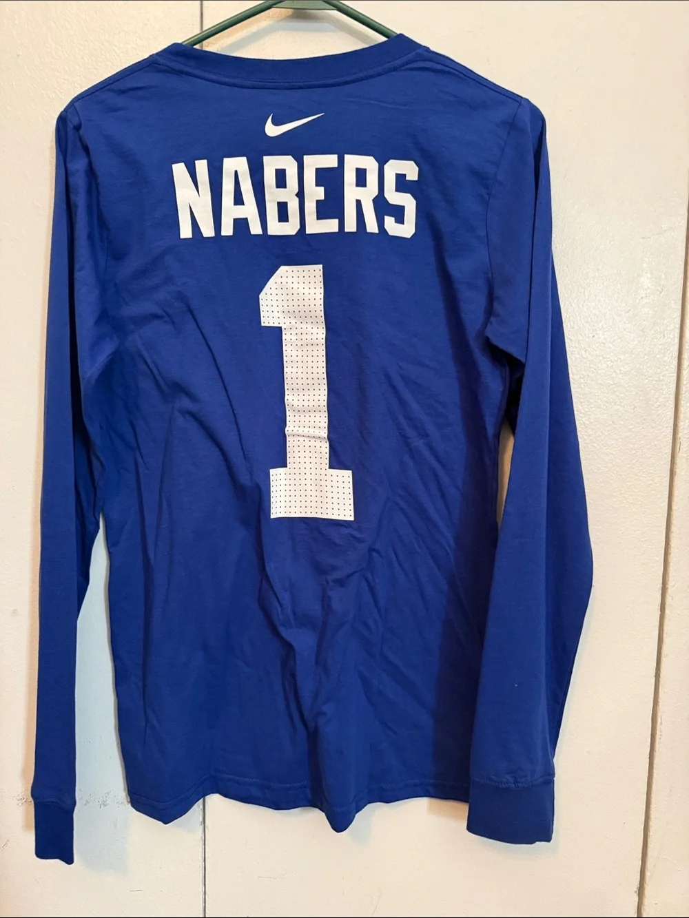 Nike Kids Blue Long Sleeve Tee with White #1 & NY Logo